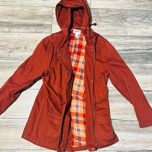 women's red hooded utility jacket,Arizona Jean Co